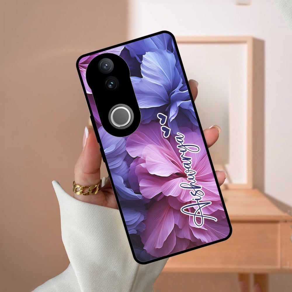 Perfect Customized Floral Glossy Metal Case Cover For Vivo