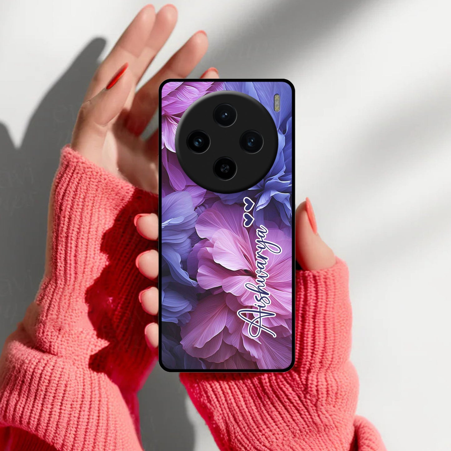 Perfect Customized Floral Glossy Metal Case Cover For Vivo