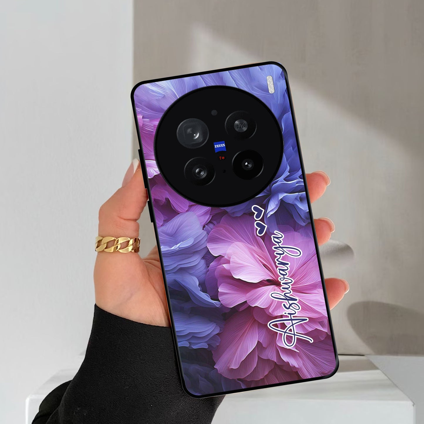 Perfect Customized Floral Glossy Metal Case Cover For Vivo