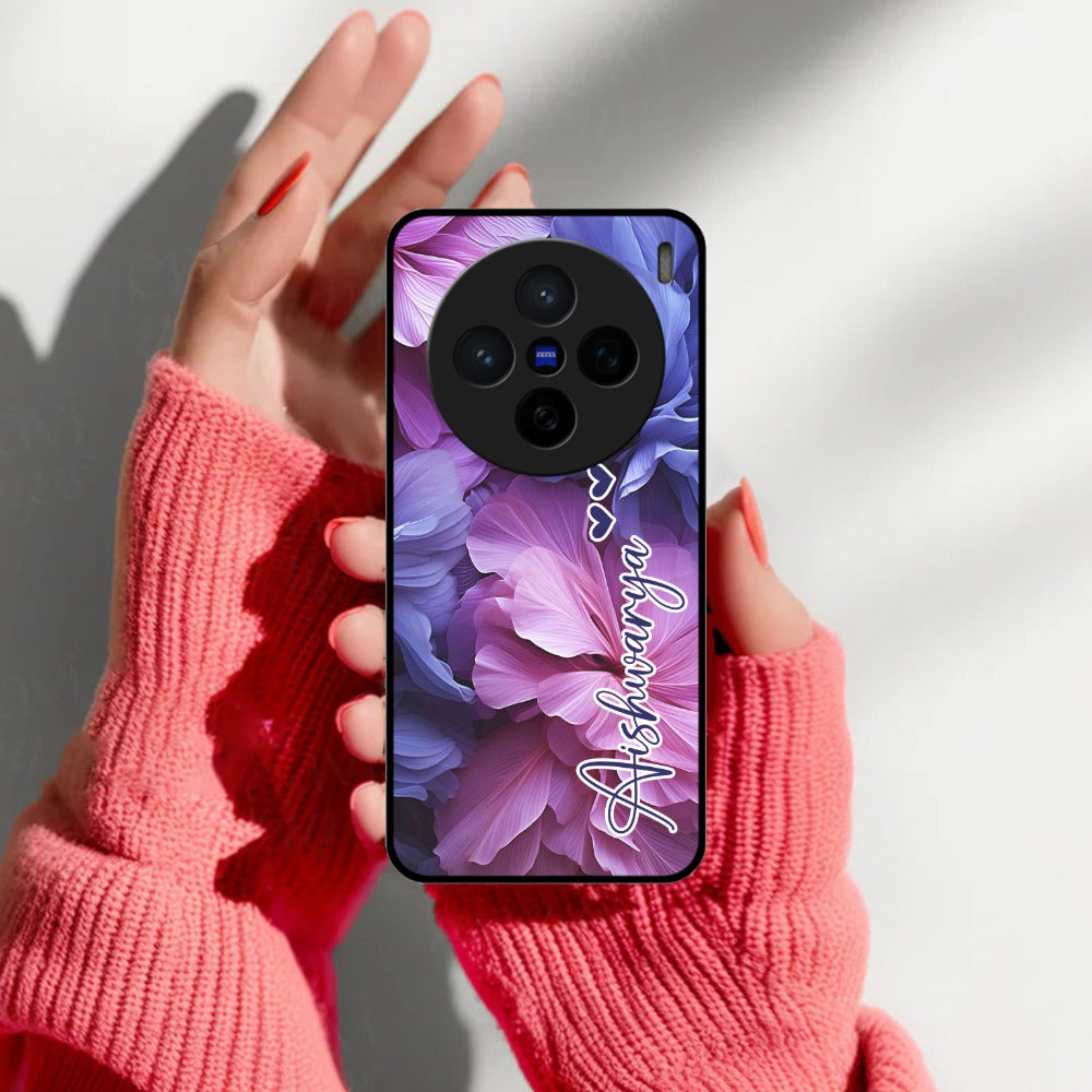 Perfect Customized Floral Glossy Metal Case Cover For Vivo