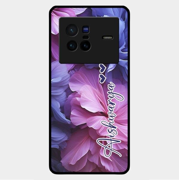 Perfect Customized Floral Glossy Metal Case Cover For Vivo X80 5G