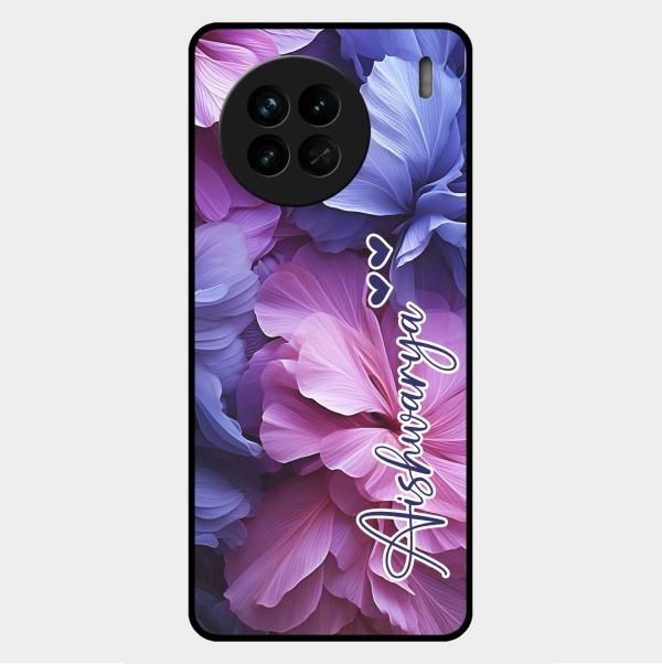 Perfect Customized Floral Glossy Metal Case Cover For Vivo X90 5G