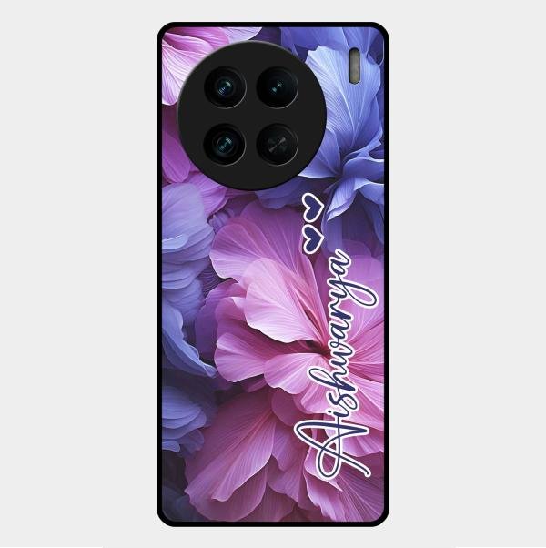 Perfect Customized Floral Glossy Metal Case Cover For Vivo X90 Pro 5G