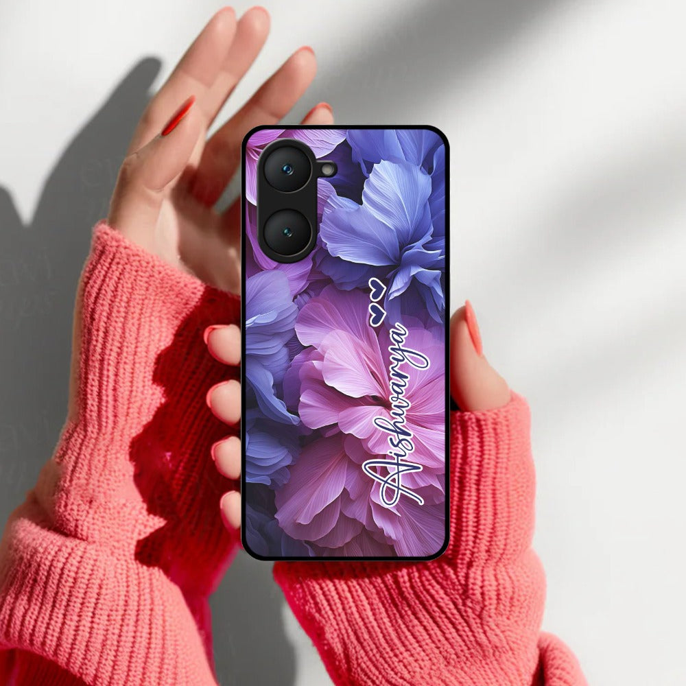 Perfect Customized Floral Glossy Metal Case Cover For Vivo