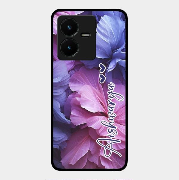 Perfect Customized Floral Glossy Metal Case Cover For Vivo Y22