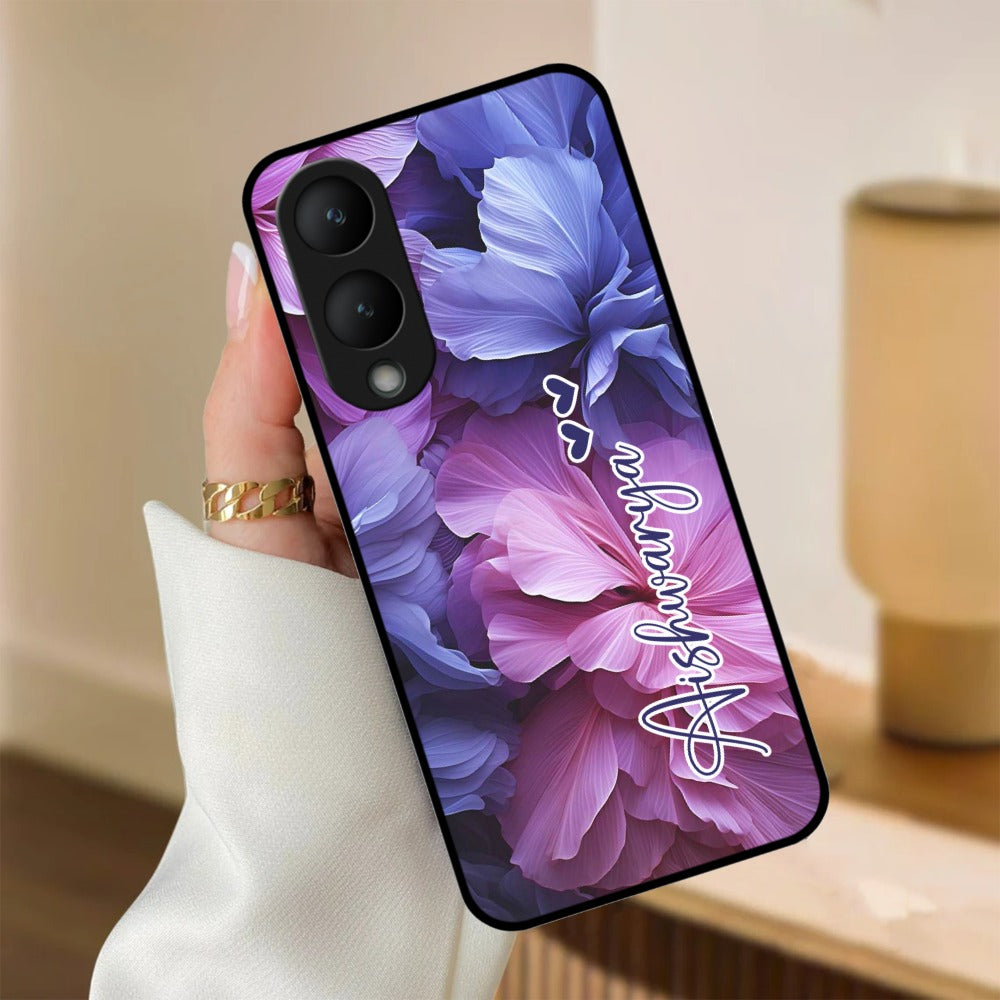 Perfect Customized Floral Glossy Metal Case Cover For Vivo