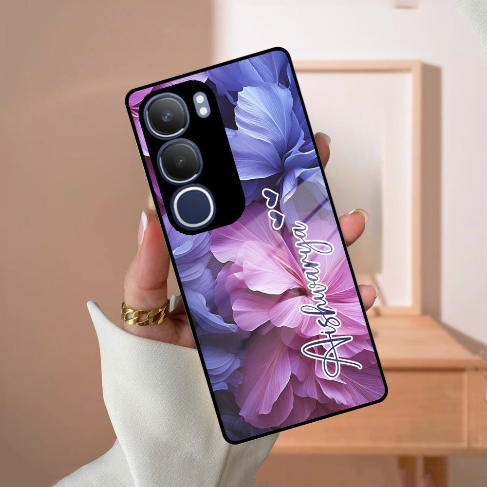 Perfect Customized Floral Glossy Metal Case Cover For Vivo