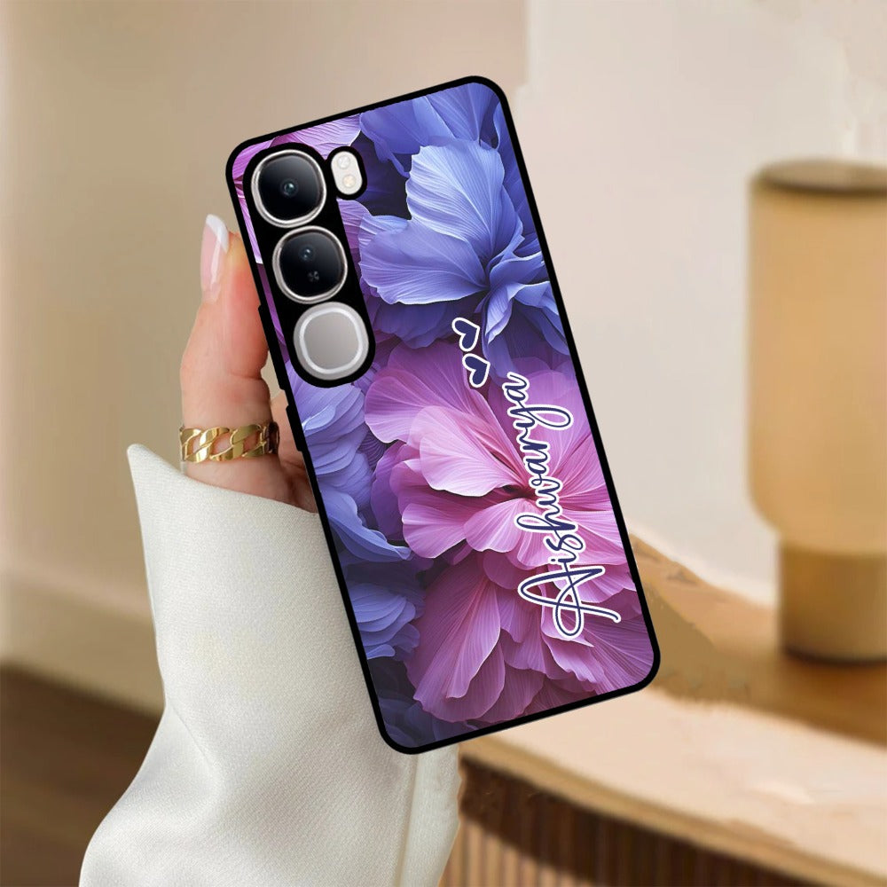 Perfect Customized Floral Glossy Metal Case Cover For Vivo
