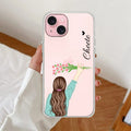 Personalized Blue Blossom Girl Anti Yellow Clear Case For iPhone 15 Plus