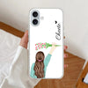 Personalized Blue Blossom Girl Transparent Silicon Case For iPhone 17