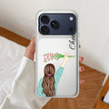 Personalized Blue Blossom Girl Anti Yellow Clear Case For iPhone 17 Pro Max
