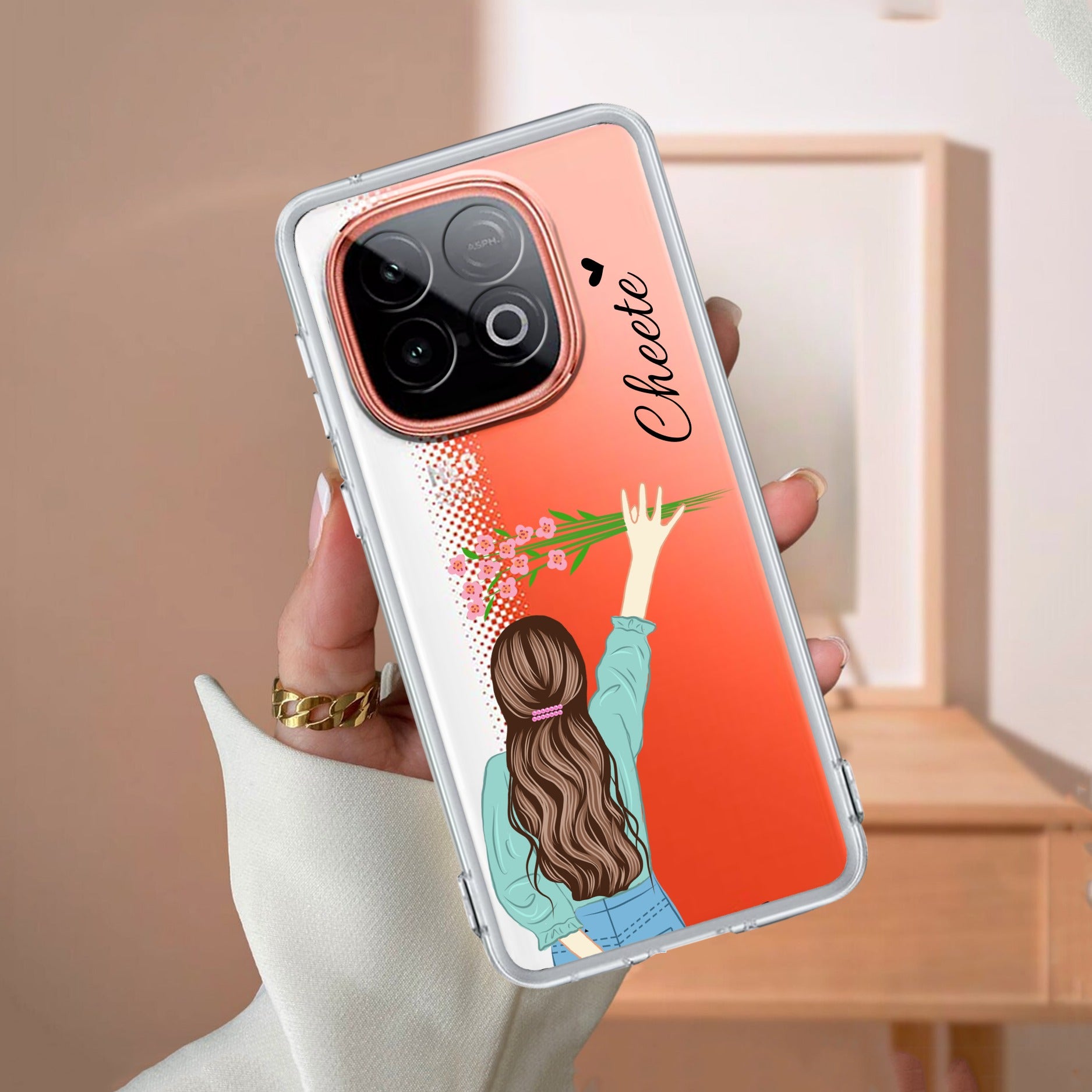 Personalized Blue Blossom Girl Transparent Silicon Case For iQOO