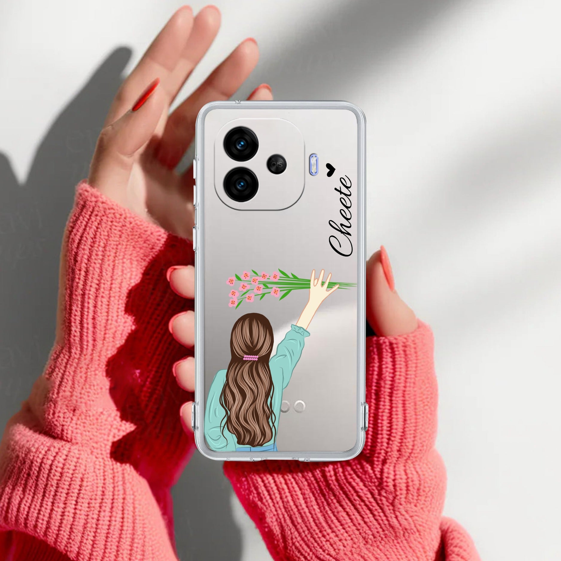 Personalized Blue Blossom Girl Transparent Silicon Case For iQOO