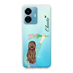 Personalized Blue Blossom Girl Transparent Silicon Case For iQOO 13 5G