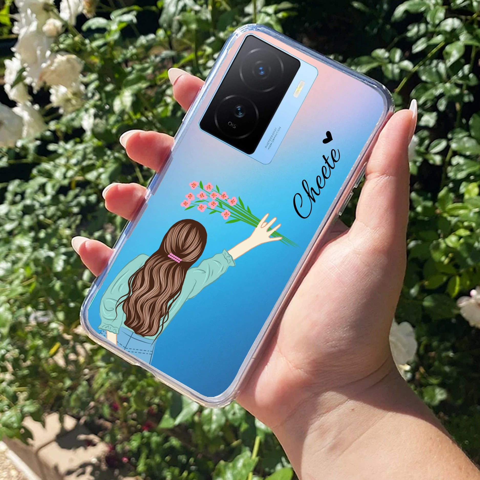 Personalized Blue Blossom Girl Transparent Silicon Case For iQOO 15 5G