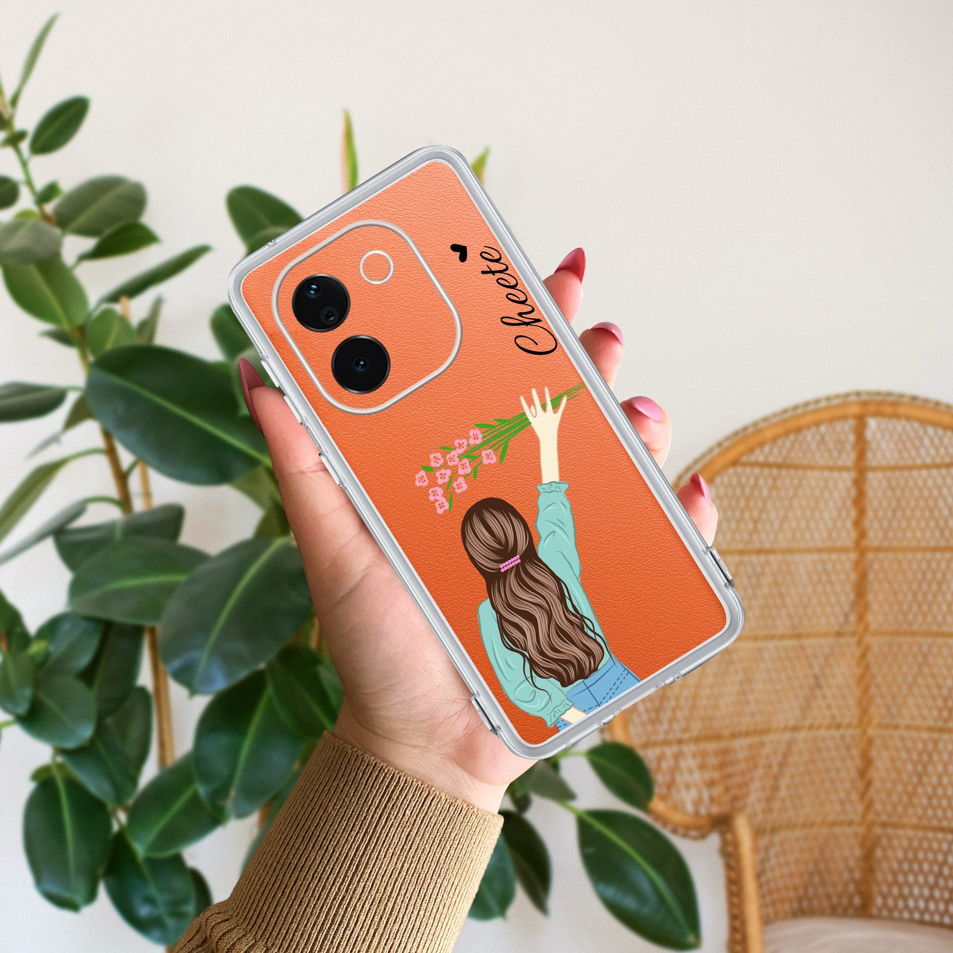 Personalized Blue Blossom Girl Anti Yellow Case For Vivo T3 Pro 5G