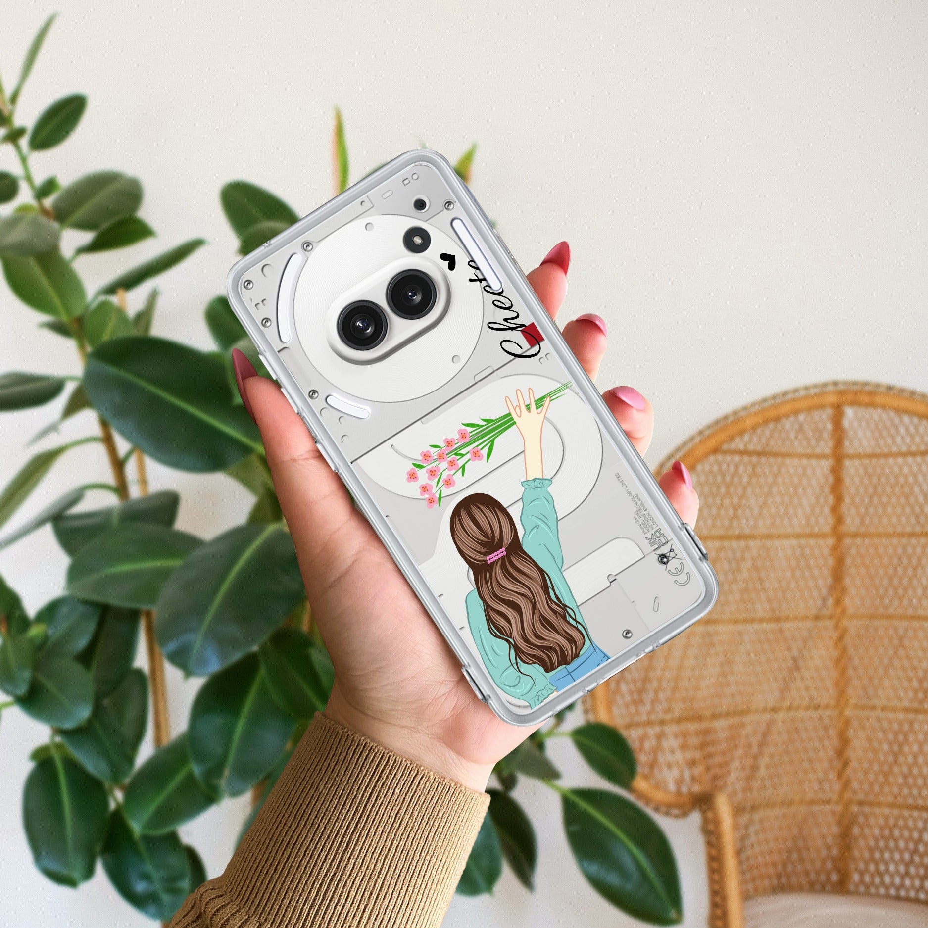 Personalized Blue Blossom Girl Anti Yellow Case For Nothing Phone 2a Plus