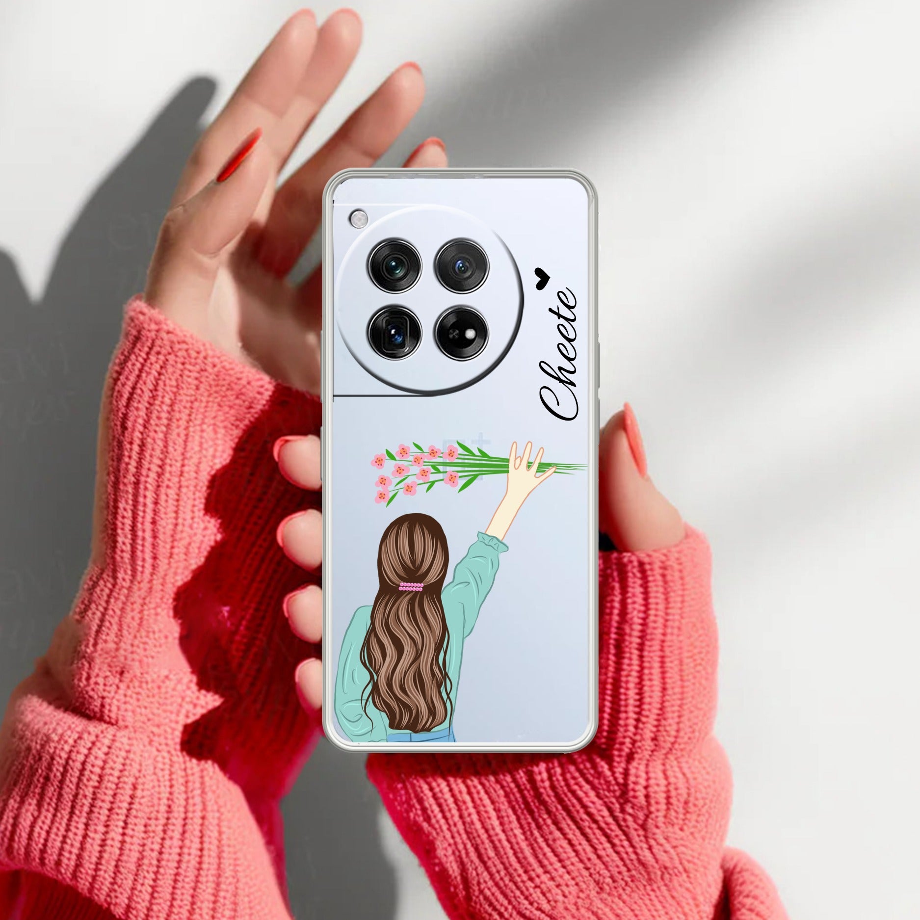 Personalized Blue Blossom Girl Transparent Silicon Case For OnePlus