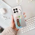 Personalized Blue Blossom Girl Transparent Silicon Case For OnePlus 13R 5G