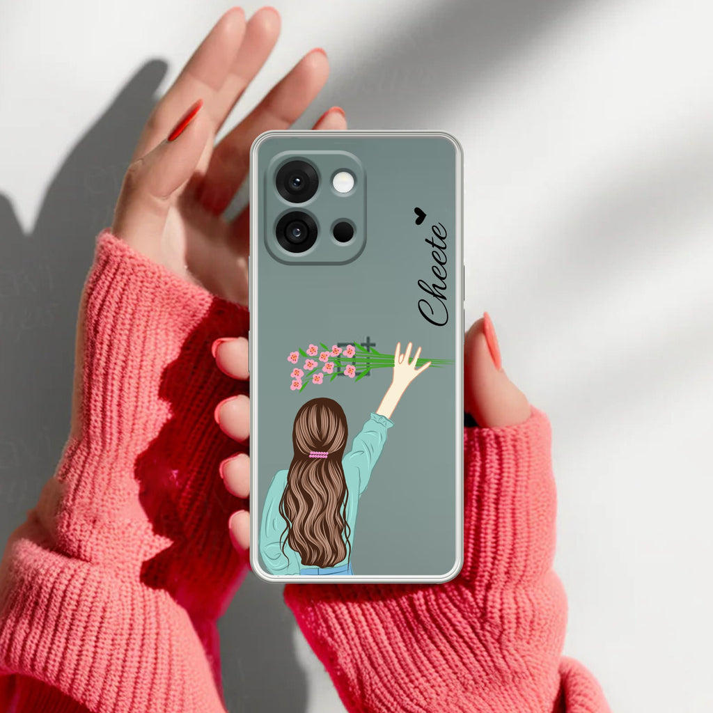 Personalized Blue Blossom Girl Anti Yellow Case For OnePlus 13s 5G