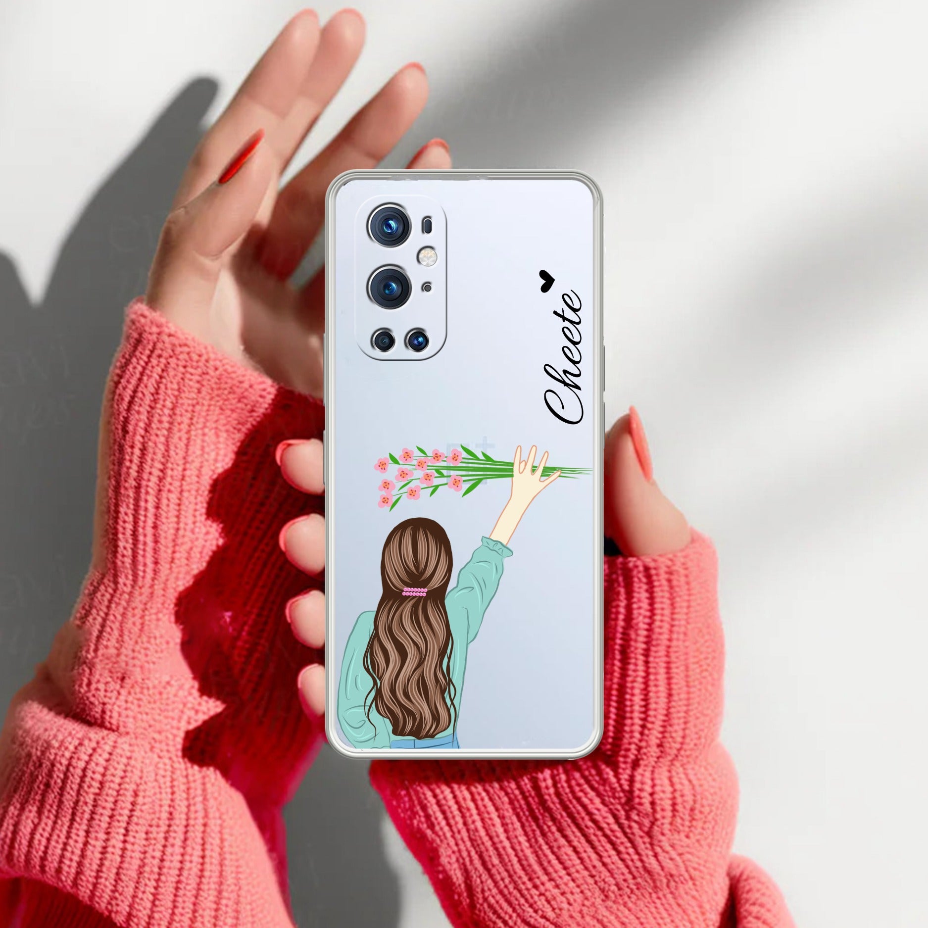 Personalized Blue Blossom Girl Transparent Silicon Case For OnePlus