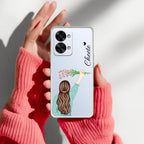 Personalized Blue Blossom Girl Transparent Silicon Case For OnePlus 11 5G