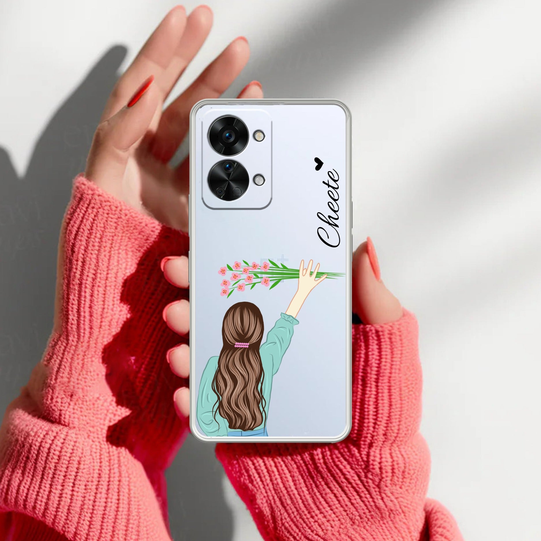 Personalized Blue Blossom Girl Anti Yellow Case For OnePlus Nord 2T 5G