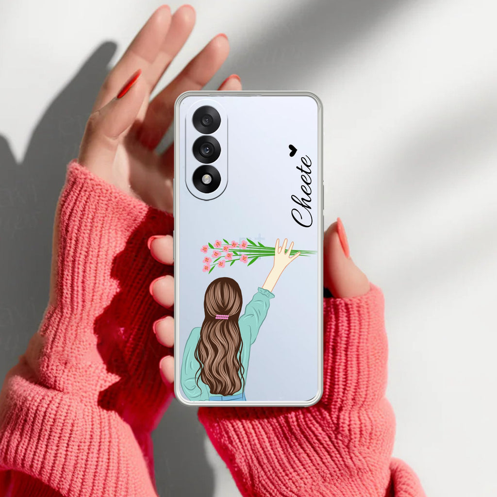 Personalized Blue Blossom Girl Transparent Silicon Case For OnePlus Nord CE5 5G