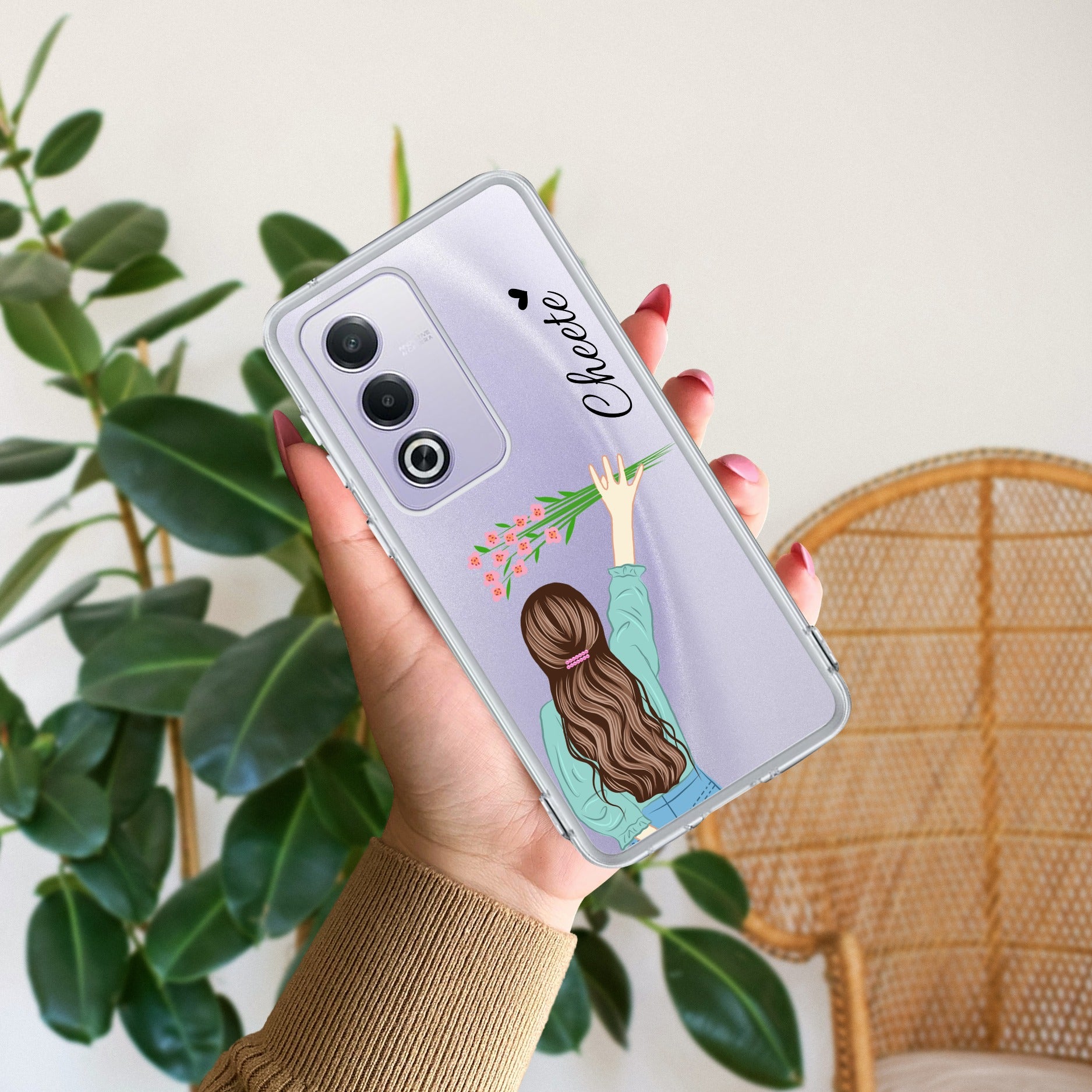Personalized Blue Blossom Girl Anti Yellow Case For Oppo A3 Pro 5G