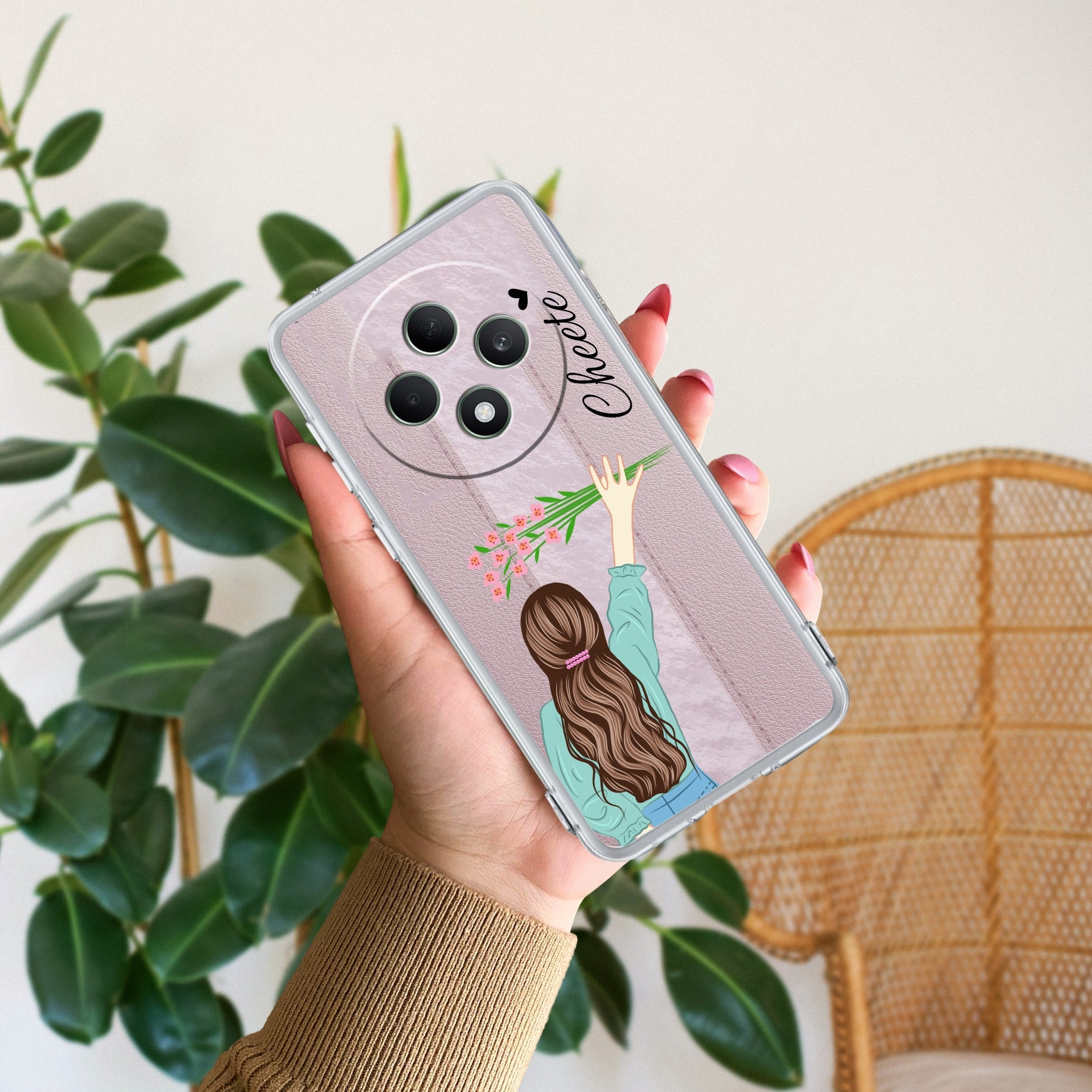 Personalized Blue Blossom Girl Transparent Silicon Case For Samsung Galaxy F54 5G