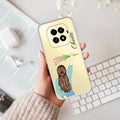 Personalized Blue Blossom Girl Transparent Silicon Case For Oppo F29 5G