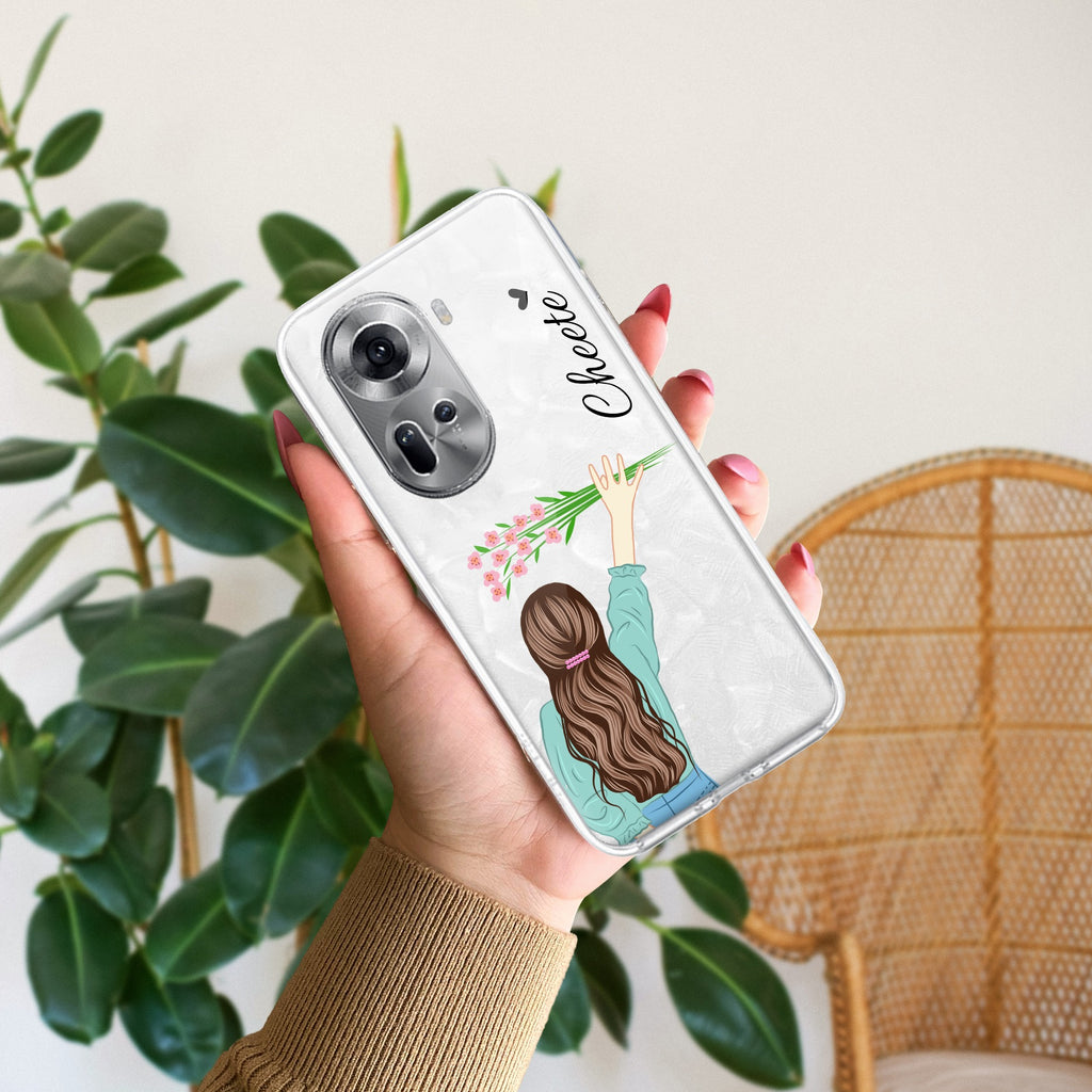 Personalized Pink Blossom Girl Anti Yellow Case For Google Pixel 9a 5G