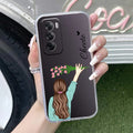 Personalized Blue Blossom Girl Anti Yellow Case For Oppo Reno 12 5G