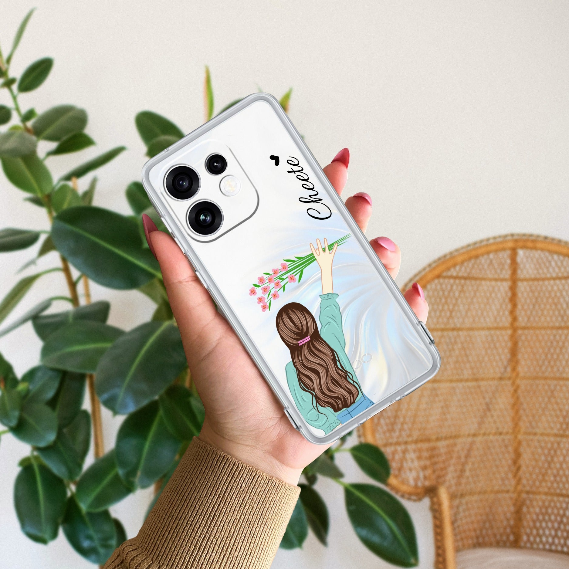 Personalized Blue Blossom Girl Transparent Silicon Case For Samsung Galaxy F54 5G
