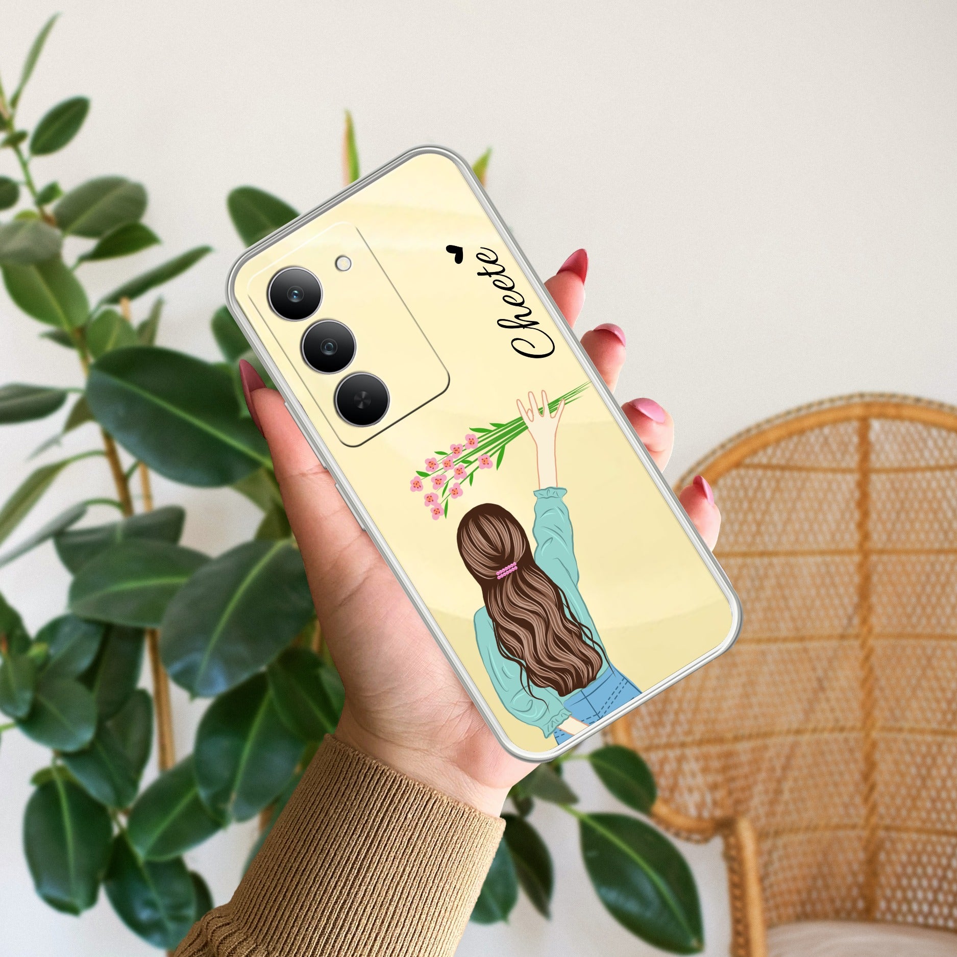 Wild Rose Anti Yelllow Case For Realme P4 Pro 5G