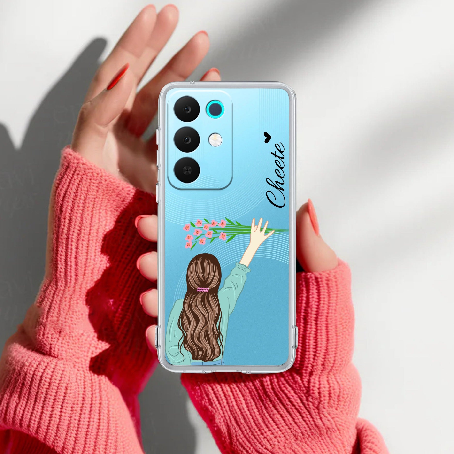 Personalized Blue Blossom Girl Anti Yelllow Case For Realme 15X 5G