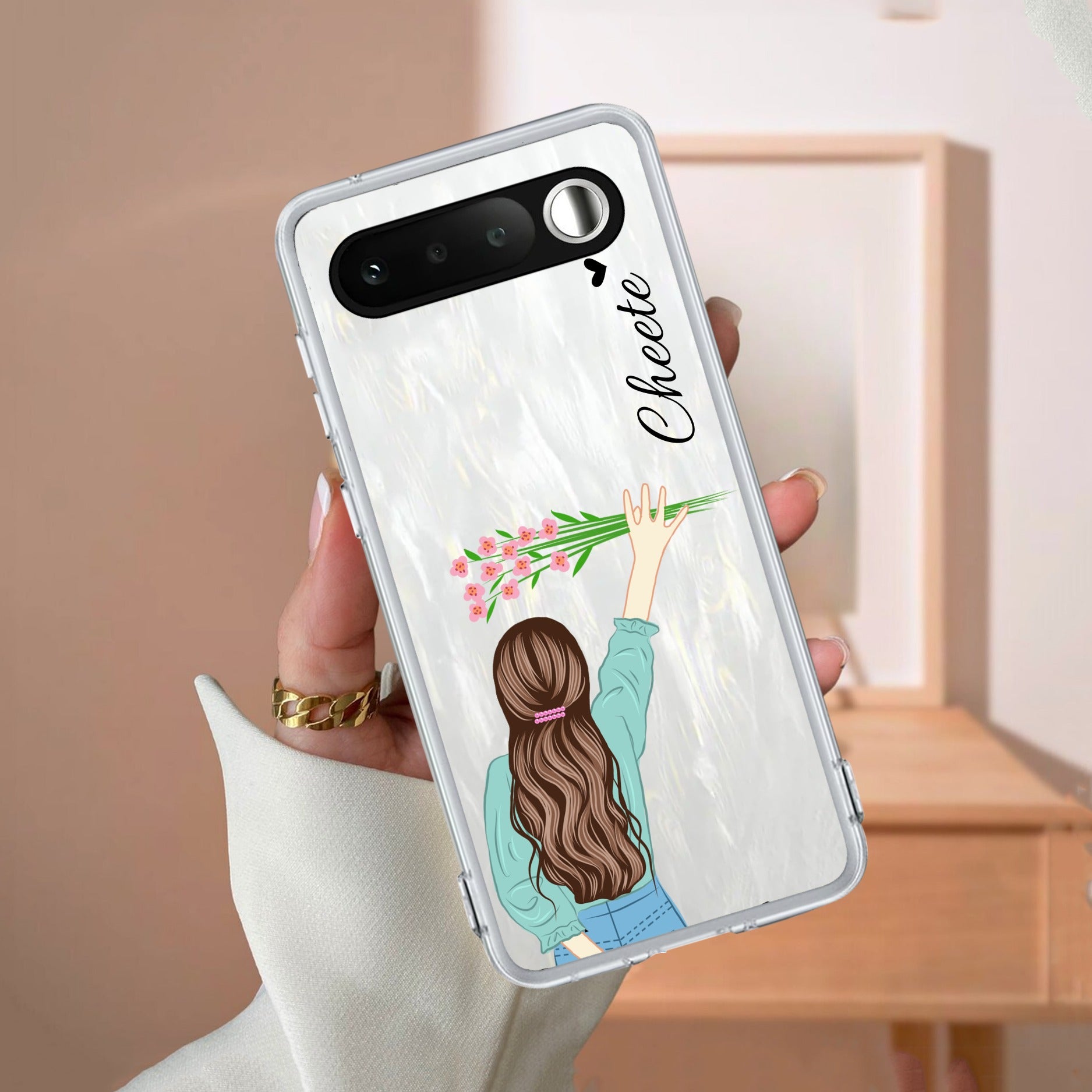 Personalized Blue Blossom Girl Anti Yellow Case For Realme 16 5G