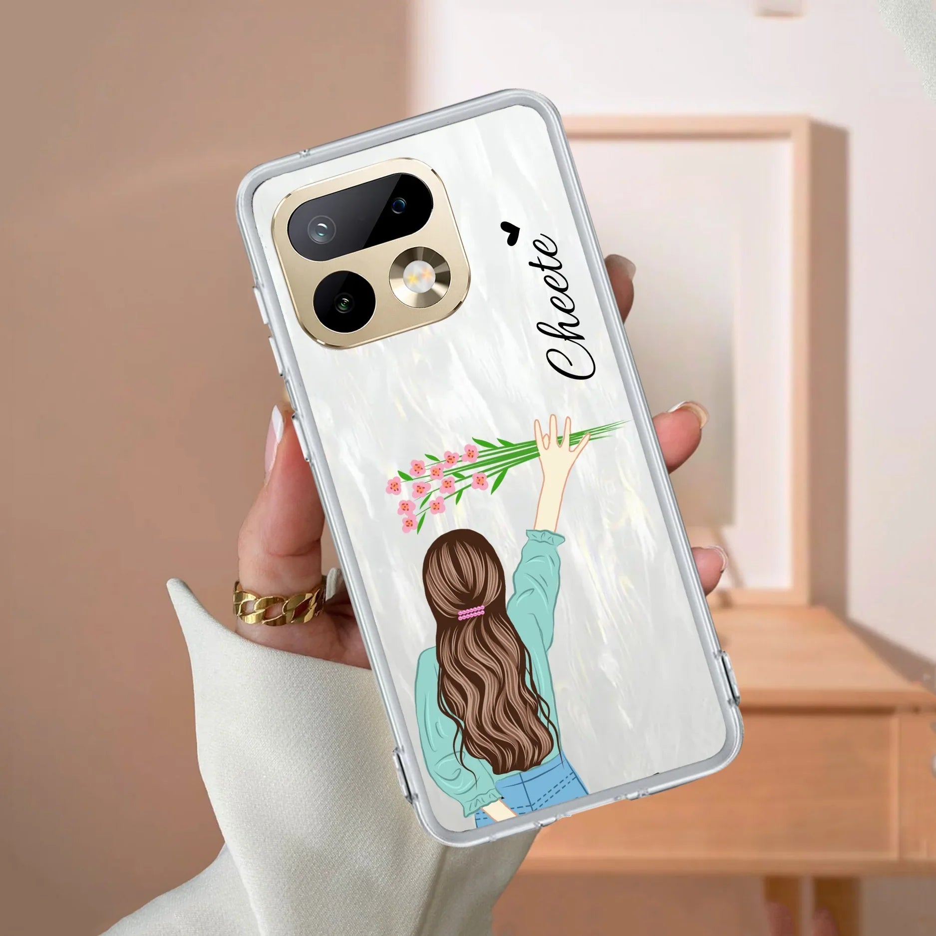 Personalized Blue Blossom Girl Transparent Silicon Case For Realme/Narzo
