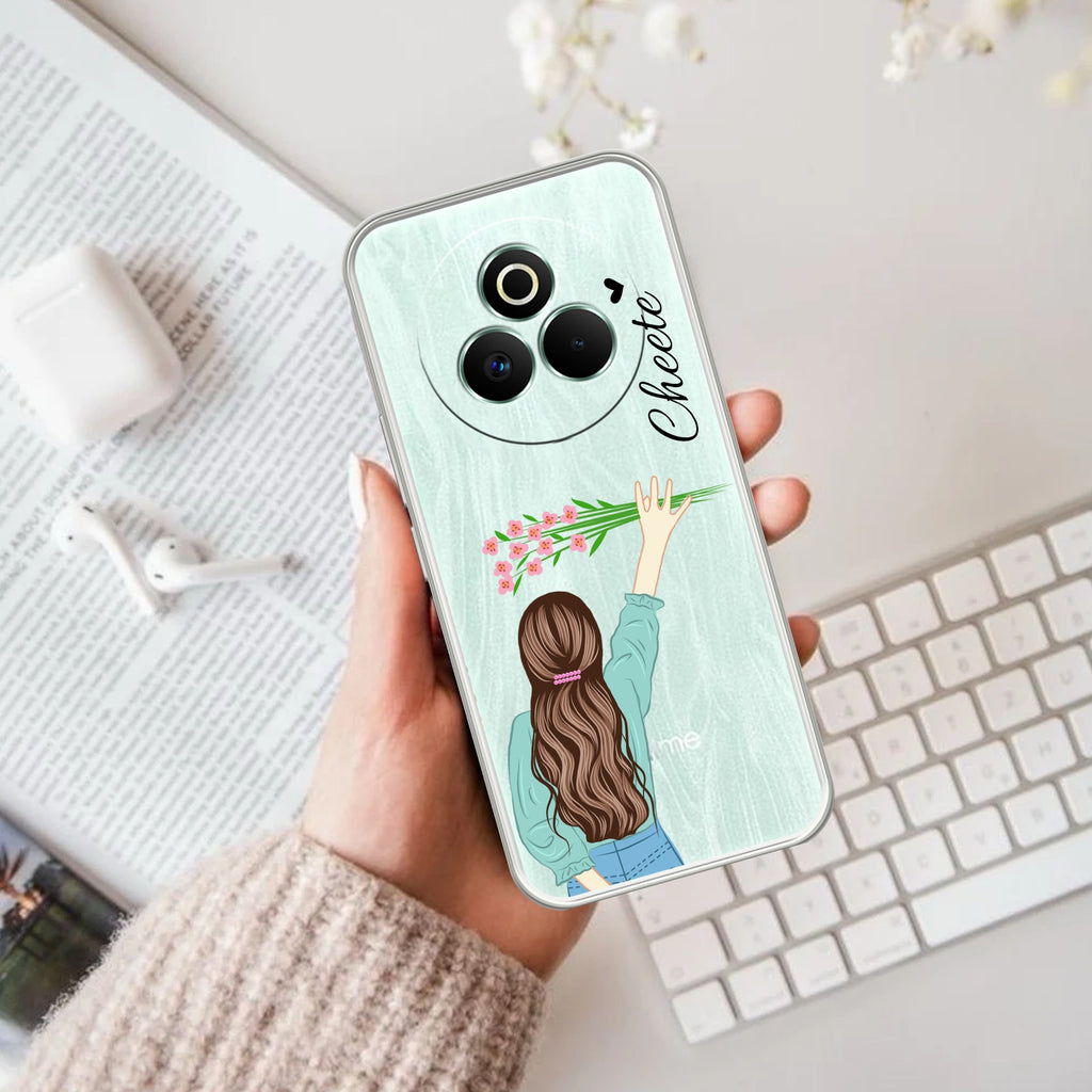 Personalized Blue Blossom Girl Anti Yelllow Case For Realme P3 Pro 5G