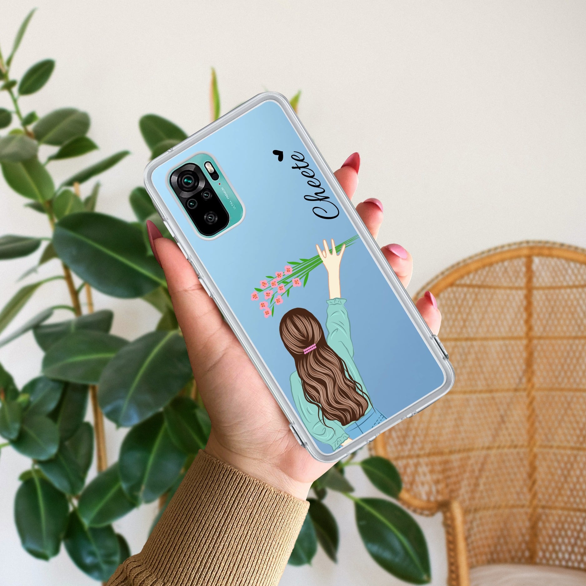 Personalized Blue Blossom Girl Transparent Silicon Case For Redmi/Xiaomi