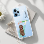 Personalized Blue Blossom Girl Transparent Silicon Case For Redmi Note 12 5G