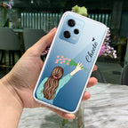 Personalized Blue Blossom Girl Transparent Silicon Case For Redmi Note 11