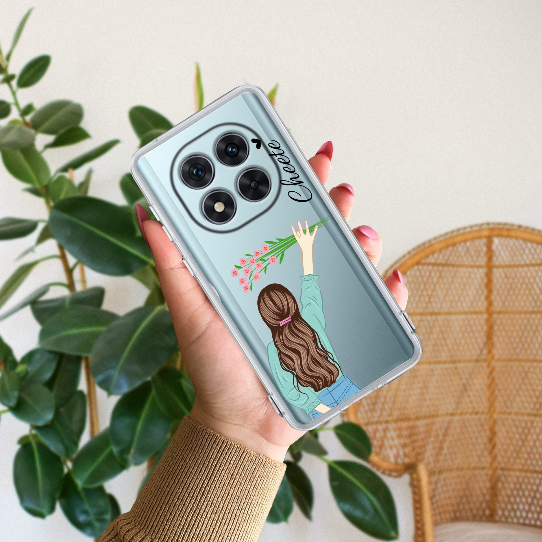 Personalized Blue Blossom Girl Transparent Silicon Case For Redmi/Xiaomi