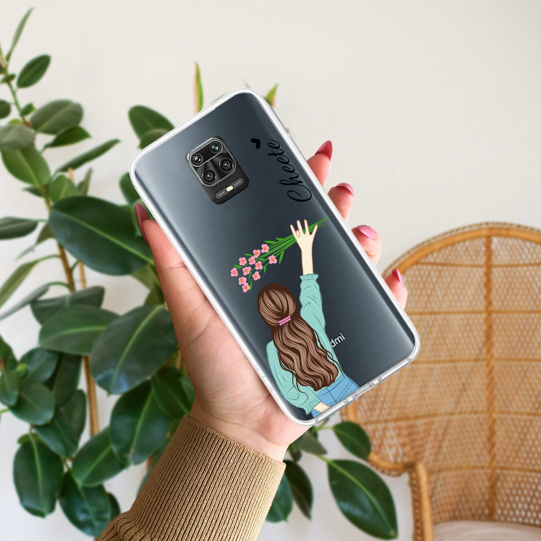 Personalized Blue Blossom Girl Anti Yellow Case For Redmi Note 10 lite