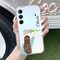 Personalized Blue Blossom Girl Anti Yellow Case For Samsung Galaxy S23 5G