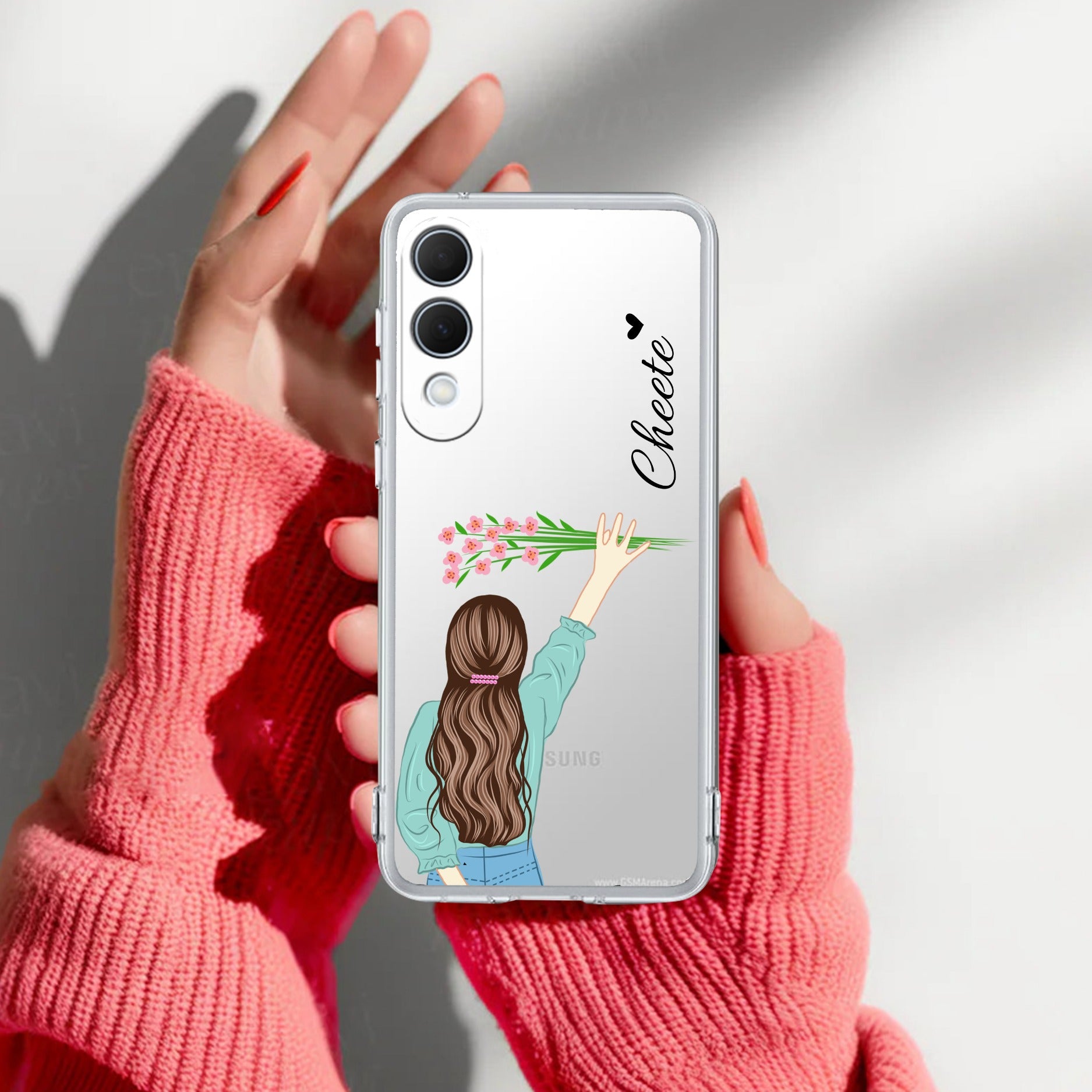 Personalized Blue Blossom Girl Transparent Silicon Case For Samsung Galaxy S25 Edge 5G