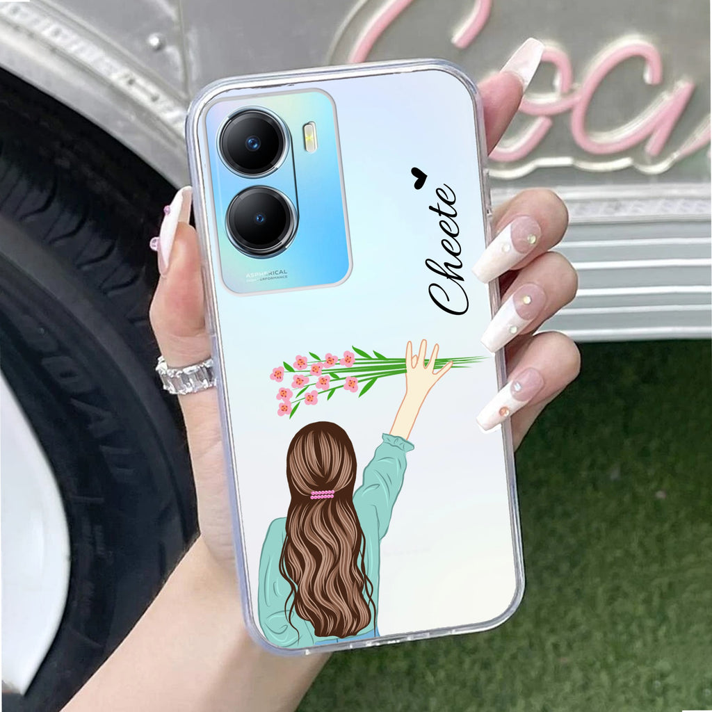 Personalized Blue Blossom Girl Anti Yellow Case For Vivo T2x 5G