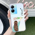 Personalized Blue Blossom Girl Anti Yellow Case For Vivo T2x 5G