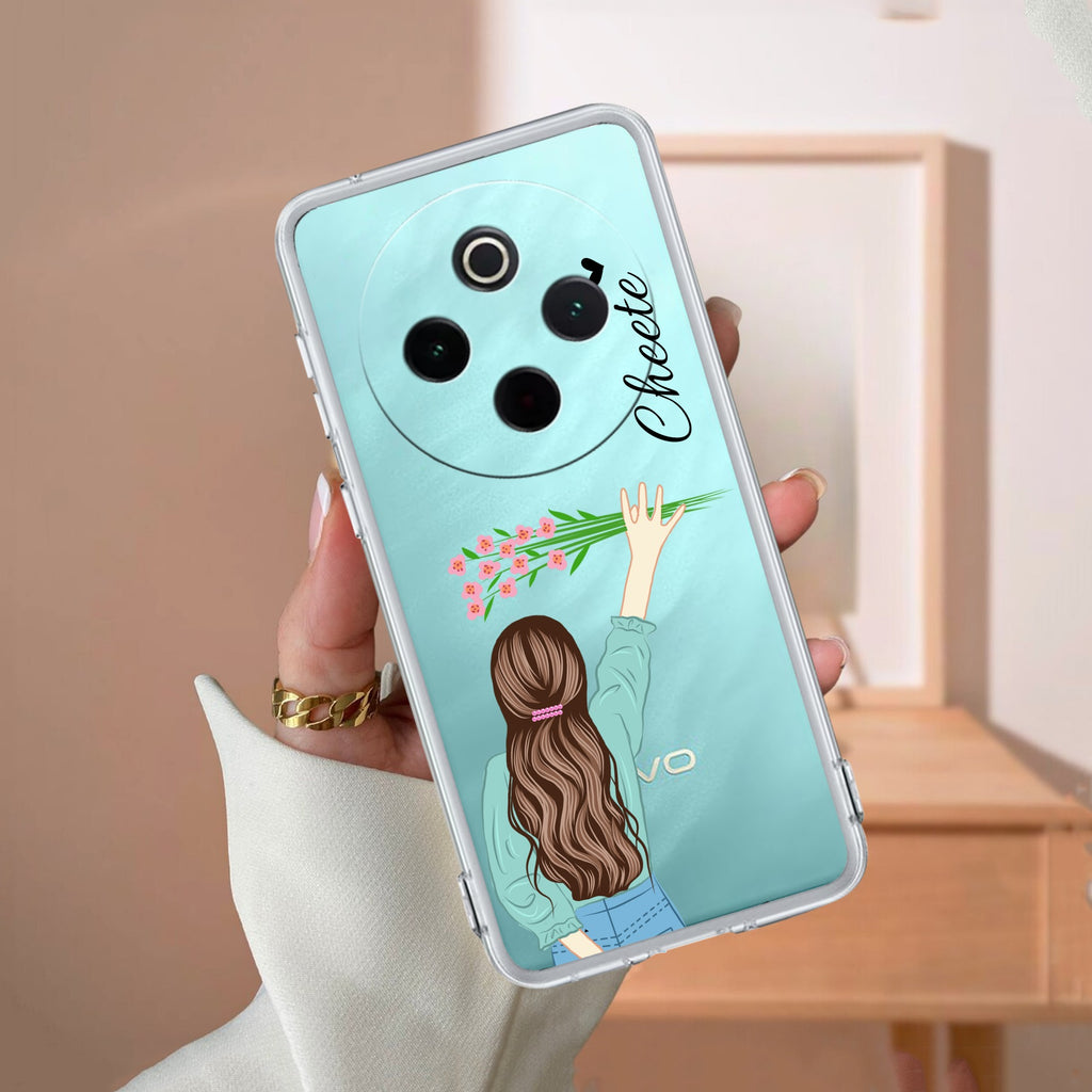 Personalized Blue Blossom Girl Anti Yellow Case For Vivo T4 5G