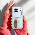Personalized Blue Blossom Girl Transparent Silicon Case For Vivo X90 5G